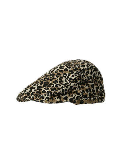 'Sassy'Y2k Cheetah Pattern Flat Cap AlielNosirrah