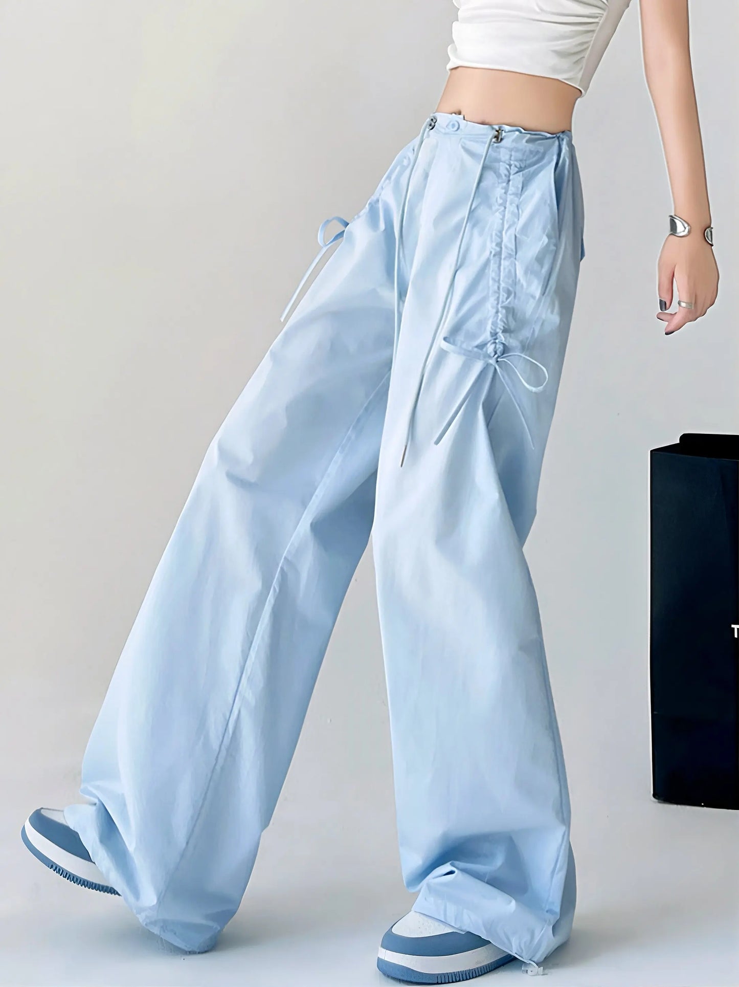 'Sea Salt' Streetstyle Oversized Soft Macaroon Bloke core Ribbon Pants AlielNosirrah