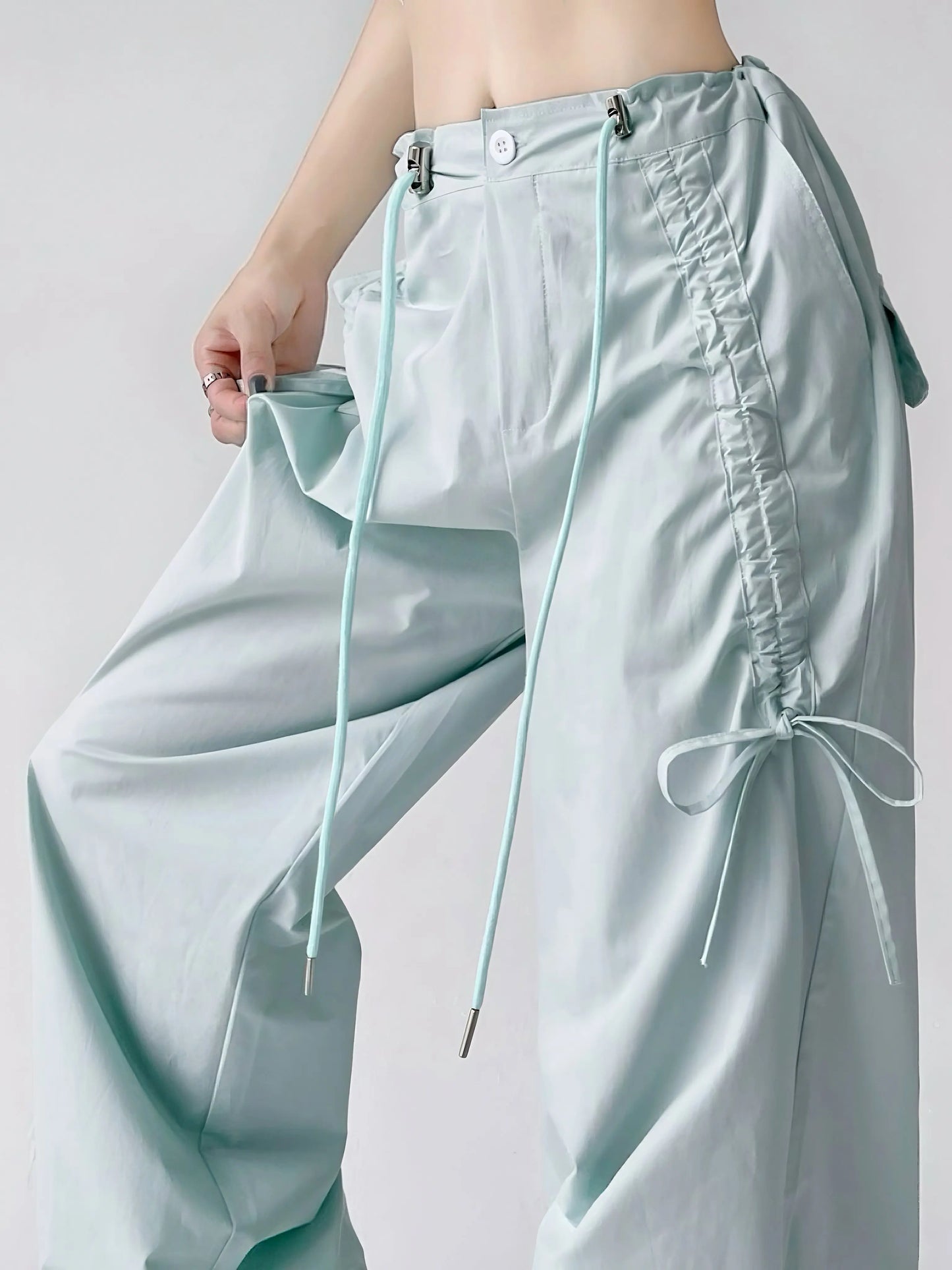 'Sea Salt' Streetstyle Oversized Soft Macaroon Bloke core Ribbon Pants AlielNosirrah