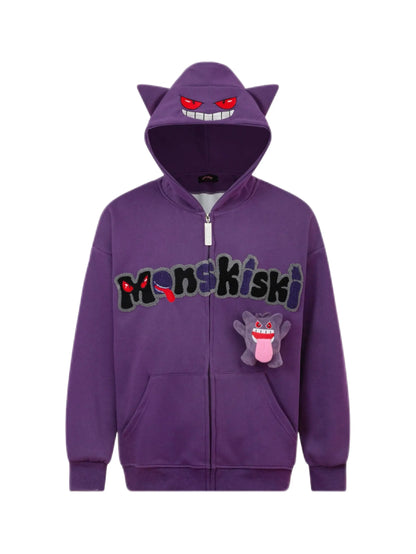 'Shadow Monster' Kawaii Creepy Cute Streetwear Gengar Hoodie AlielNosirrah