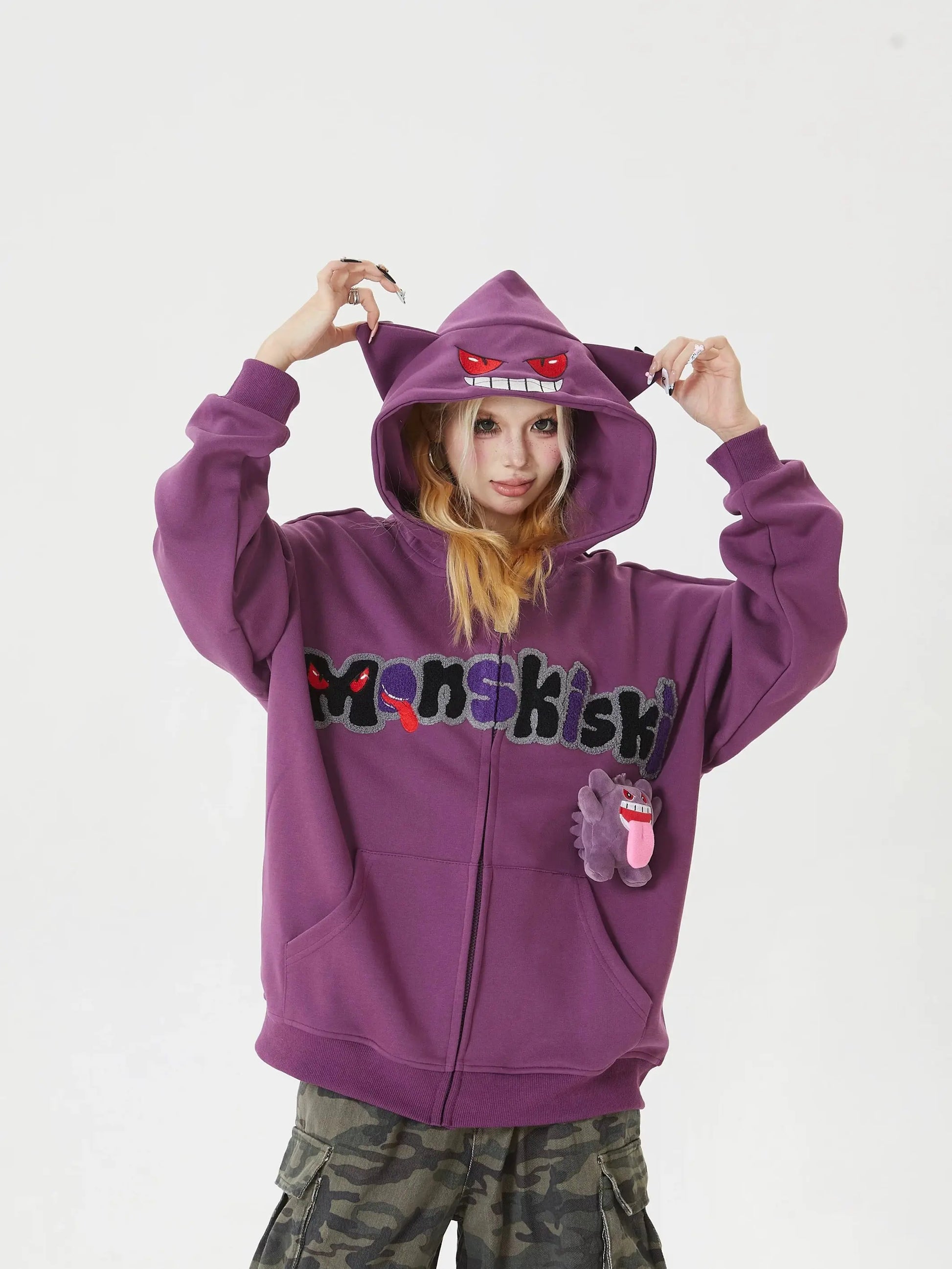 'Shadow Monster' Kawaii Creepy Cute Streetwear Gengar Hoodie AlielNosirrah