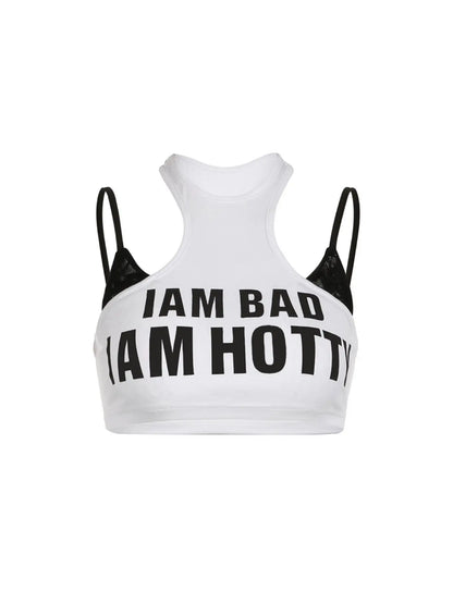 'She's A Baddie' Streetstyle Edgy Halter Neck Crop Top AlielNosirrah