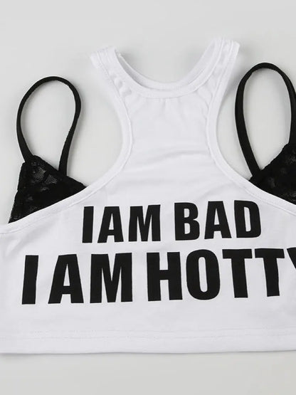 'She's A Baddie' Streetstyle Edgy Halter Neck Crop Top AlielNosirrah