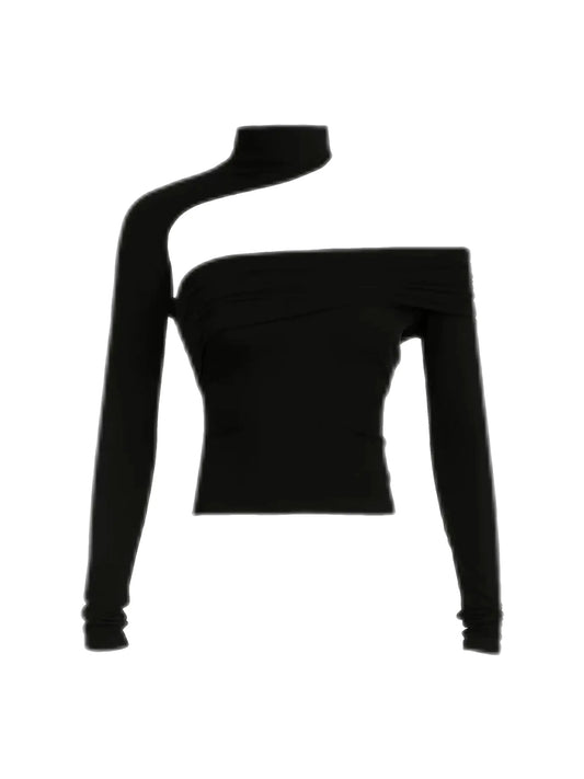 'Siren' Future Sexy Off Shoulder Cut Out Turtleneck Top AlielNosirrah