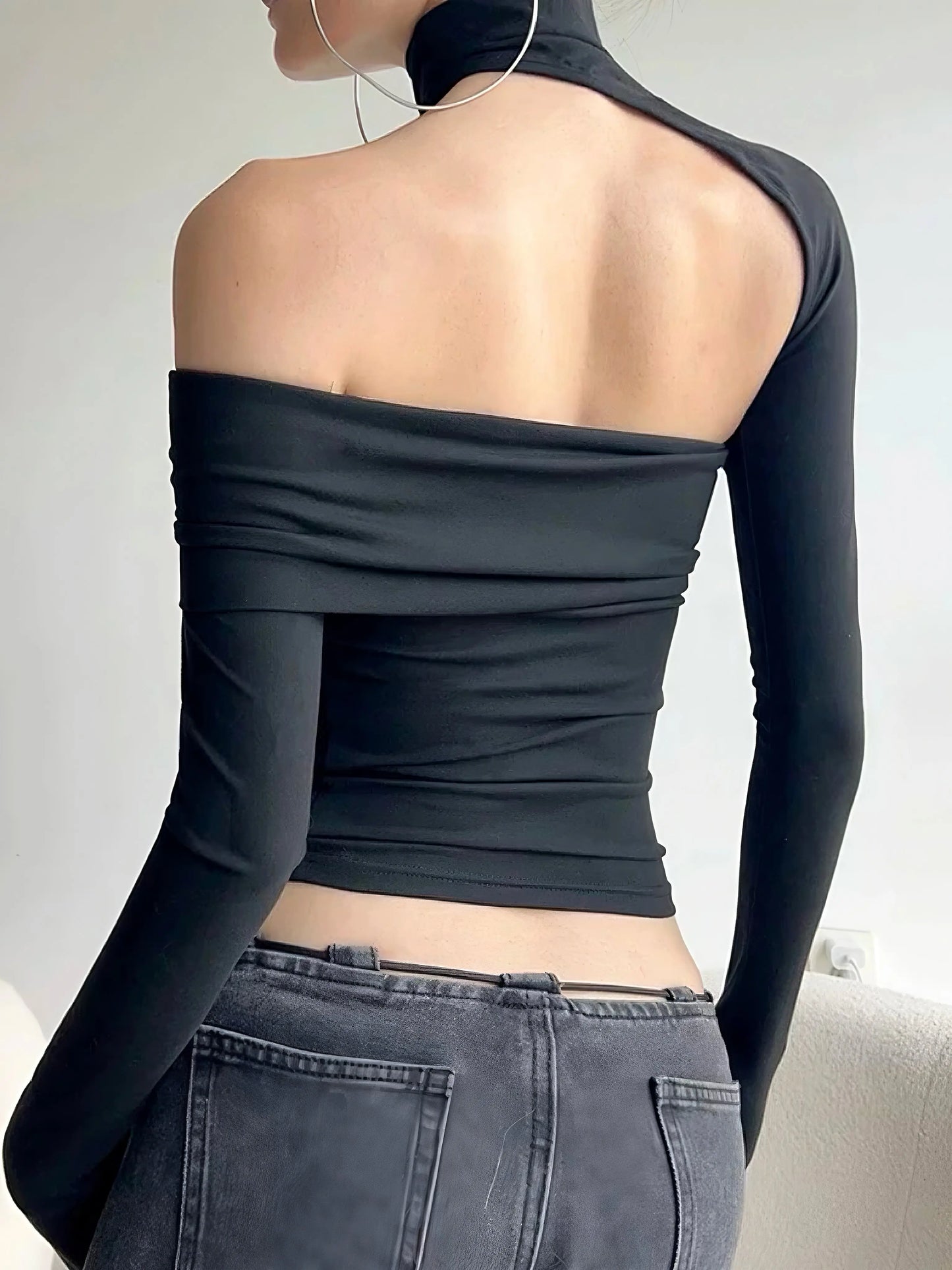 'Siren' Future Sexy Off Shoulder Cut Out Turtleneck Top AlielNosirrah