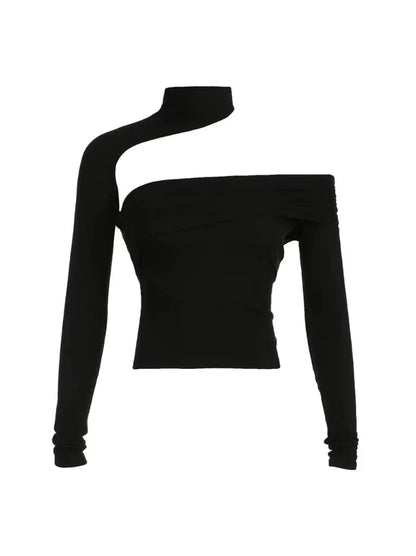 'Siren' Future Sexy Off Shoulder Cut Out Turtleneck Top AlielNosirrah