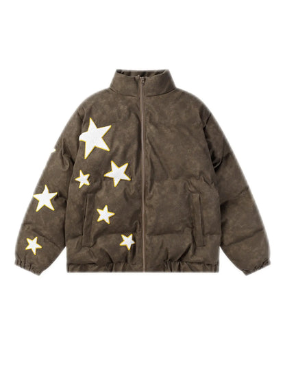 'Ski Star' Kawaii Streetstyle Fleeced Star Pattern Jacket AlielNosirrah