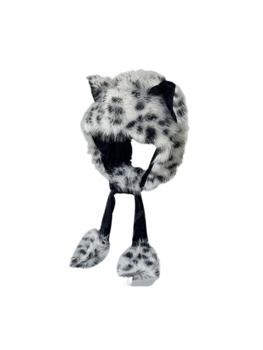 'Snow Leopard' Cheetah Pattern Furry Hat AlielNosirrah