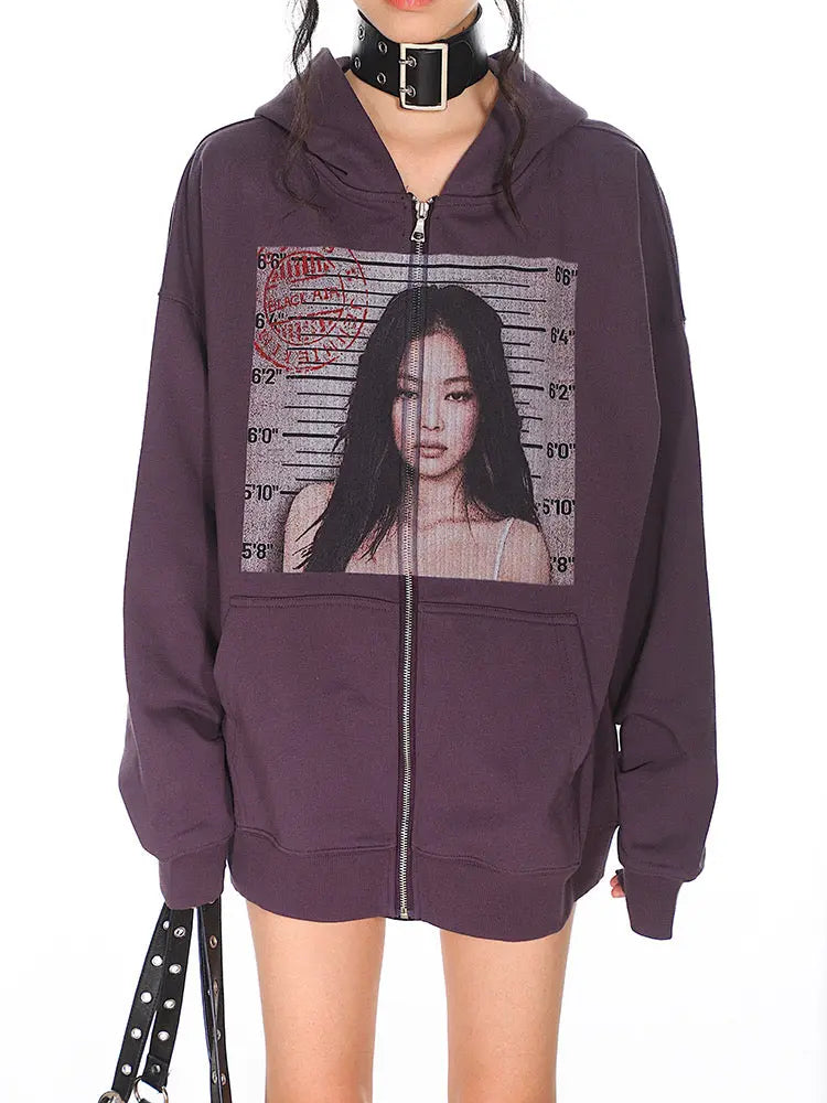 'Solo' Streetstyle Oversized Unisex Jennie Prints Hoodie AlielNosirrah