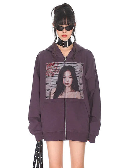 'Solo' Streetstyle Oversized Unisex Jennie Prints Hoodie AlielNosirrah