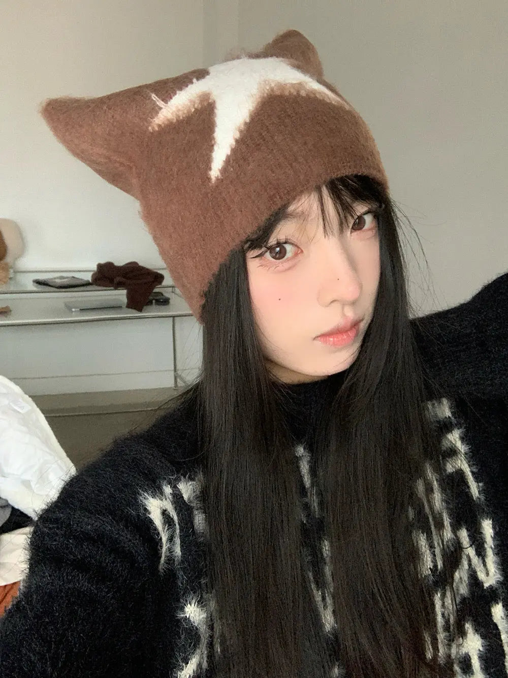 'Star Cat'Y2k Kawaii Fluffy Star Cat Ears Hat AlielNosirrah