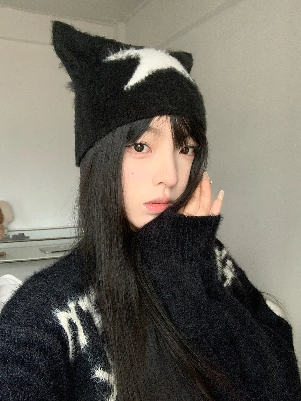 'Star Cat'Y2k Kawaii Fluffy Star Cat Ears Hat AlielNosirrah