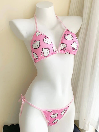 'Summer Crush' Sexy Cute Kitten Prints Swim Bikini Suit AlielNosirrah