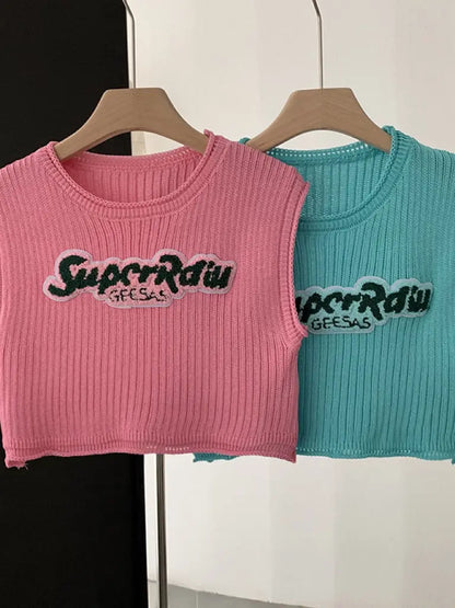 'Super Radio'Barbie Streetstyle Knitted Tank Top AlielNosirrah