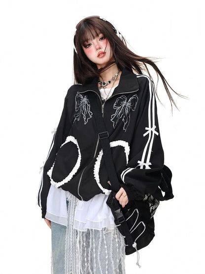 'Sweet Doll' Coquette Kawaii  Lace Ribbon Oversized Jacket AlielNosirrah