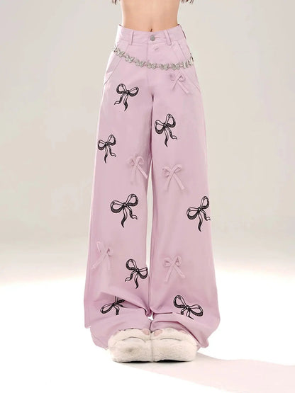 'Sweet Talk' Kawaii Ribbon Oversized Cargo Pants AlielNosirrah