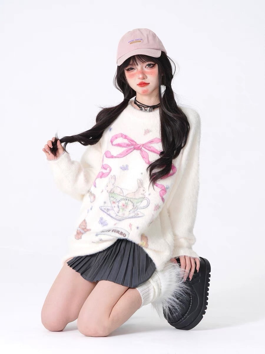 'Teacup' Coquette Ribbon Rabbit Sweater AlielNosirrah