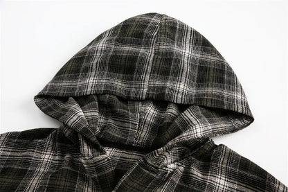 'Tell Me' Academia Streetstyle Hooded Checked Shirts AlielNosirrah