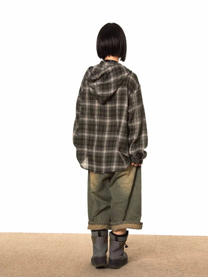 'Tell Me' Academia Streetstyle Hooded Checked Shirts AlielNosirrah