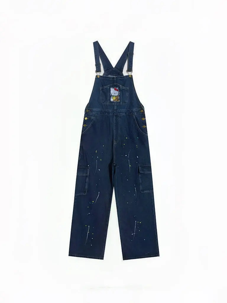 'Tom Boy' Kawaii Streetwear Kitty Oversized Dungarees AlielNosirrah