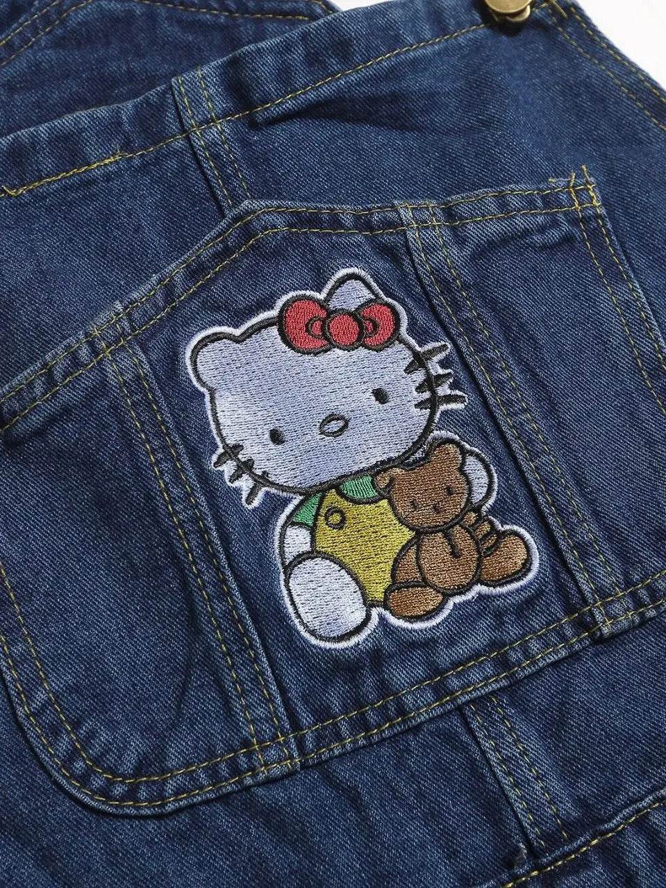 'Tom Boy' Kawaii Streetwear Kitty Oversized Dungarees AlielNosirrah