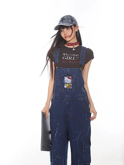 'Tom Boy' Kawaii Streetwear Kitty Oversized Dungarees AlielNosirrah