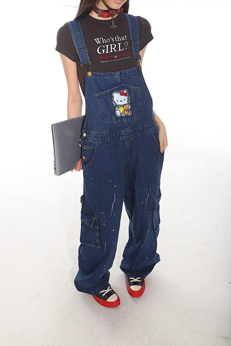 'Tom Boy' Kawaii Streetwear Kitty Oversized Dungarees AlielNosirrah