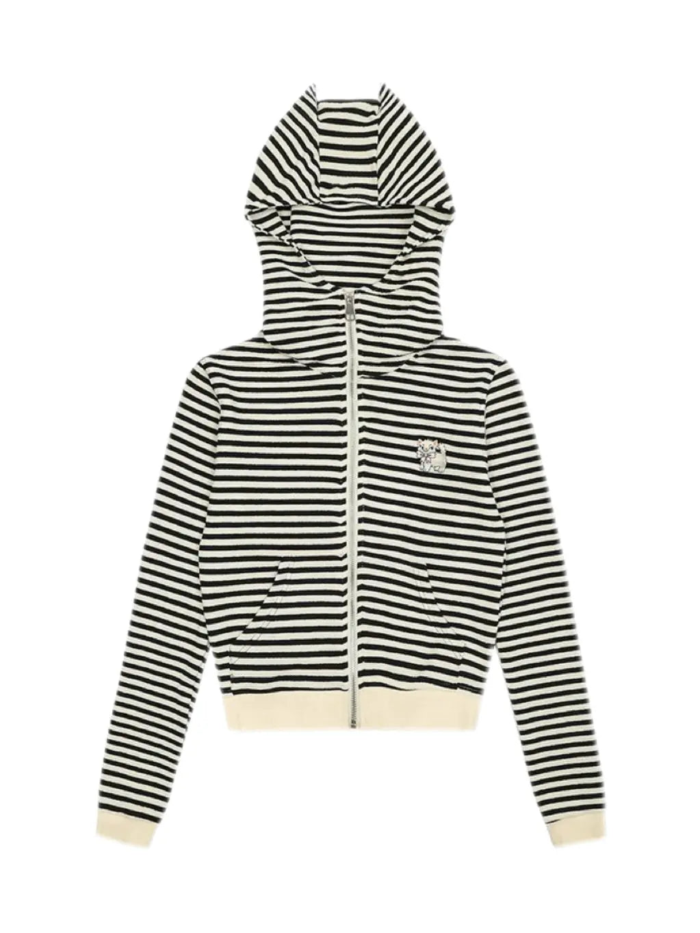 'Trouble Maker’ Kawaii Streetstyle Striped Kitty Prints Hoodie AlielNosirrah