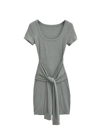 'Typa Girl' Streetstyle Basic Tie Up Nudy Dress AlielNosirrah