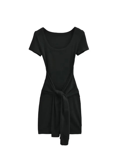 'Typa Girl' Streetstyle Basic Tie Up Nudy Dress AlielNosirrah