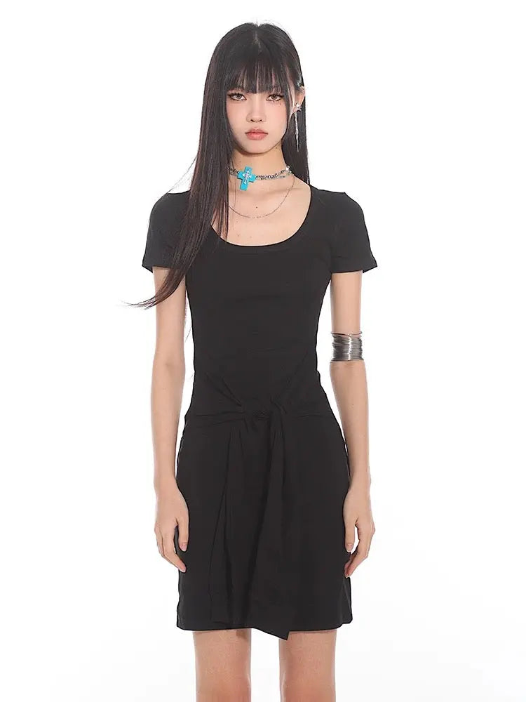 'Typa Girl' Streetstyle Basic Tie Up Nudy Dress AlielNosirrah