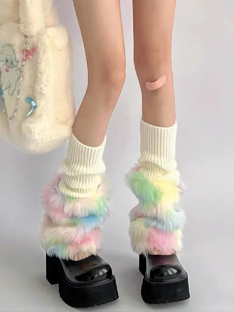 'Utopia' Pastel Pride Moth Fluffy Leg Warmers AlielNosirrah