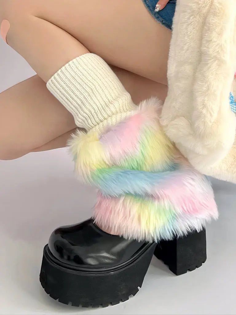 'Utopia' Pastel Pride Moth Fluffy Leg Warmers AlielNosirrah