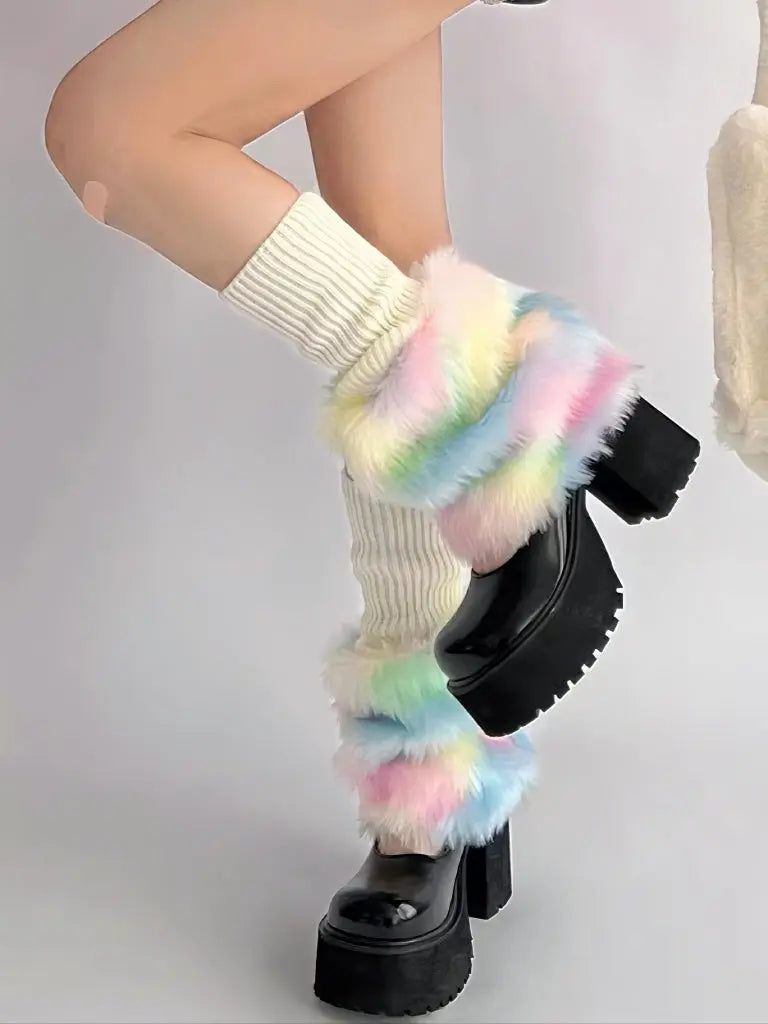 'Utopia' Pastel Pride Moth Fluffy Leg Warmers AlielNosirrah