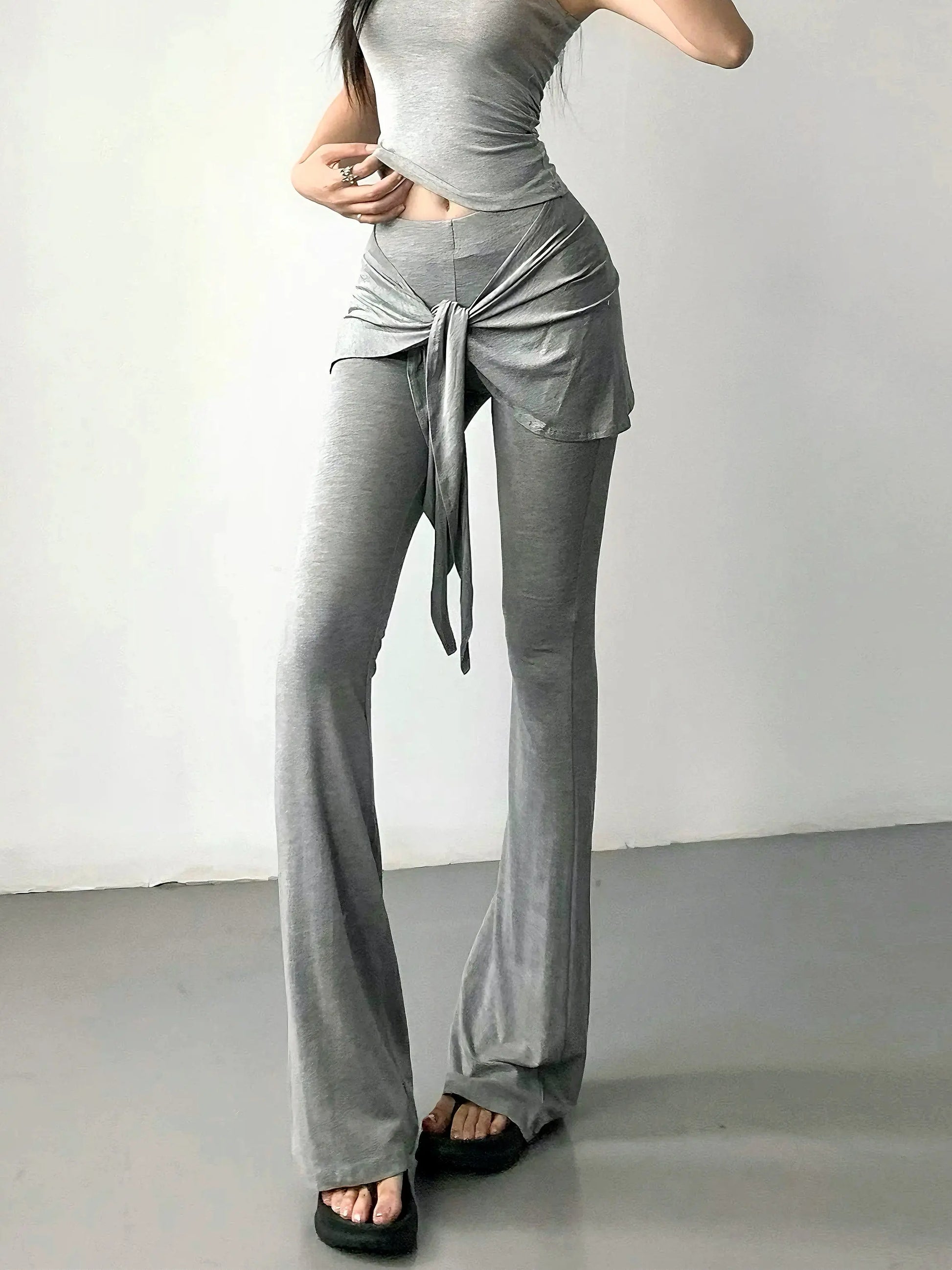 'Venus' Casual Soft Comfy Tie Up Bell Pants AlielNosirrah