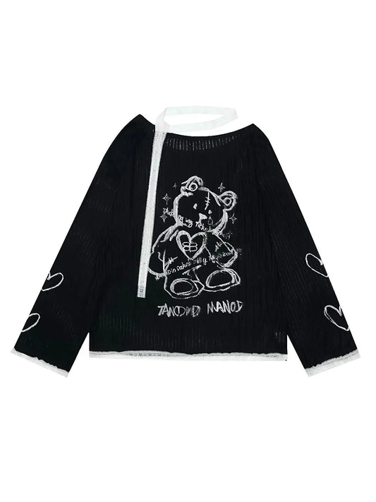 'Voodoo Bear' Harajuku Kawaii See-through Shirts AlielNosirrah