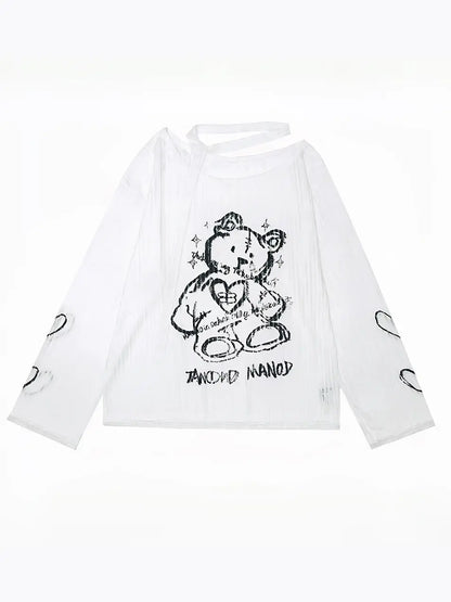 'Voodoo Bear' Harajuku Kawaii See-through Shirts AlielNosirrah