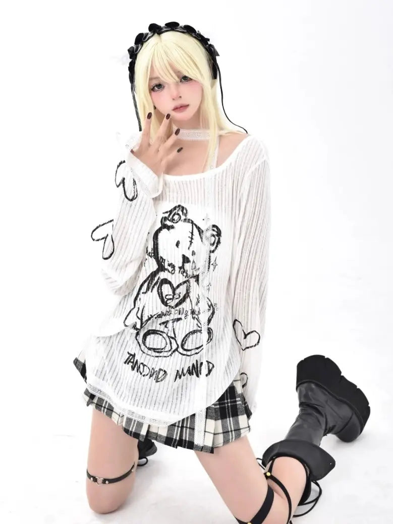 'Voodoo Bear' Harajuku Kawaii See-through Shirts AlielNosirrah