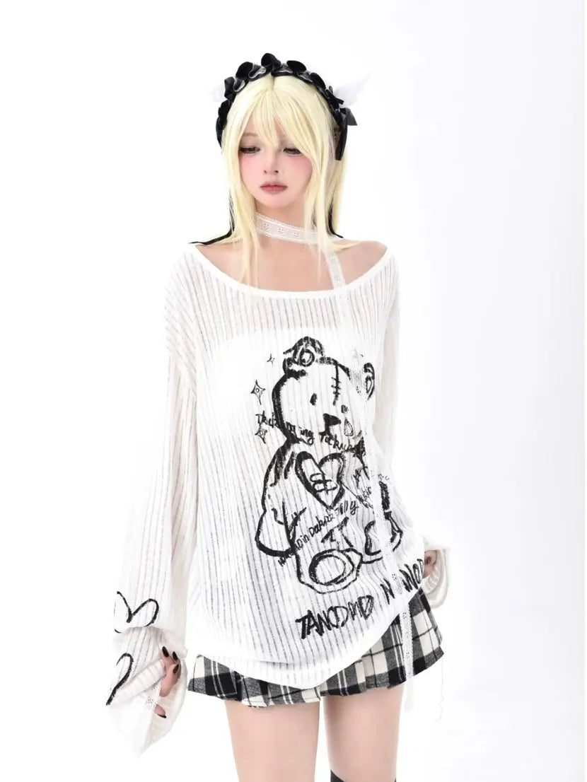 'Voodoo Bear' Harajuku Kawaii See-through Shirts AlielNosirrah