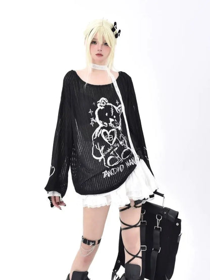 'Voodoo Bear' Harajuku Kawaii See-through Shirts AlielNosirrah