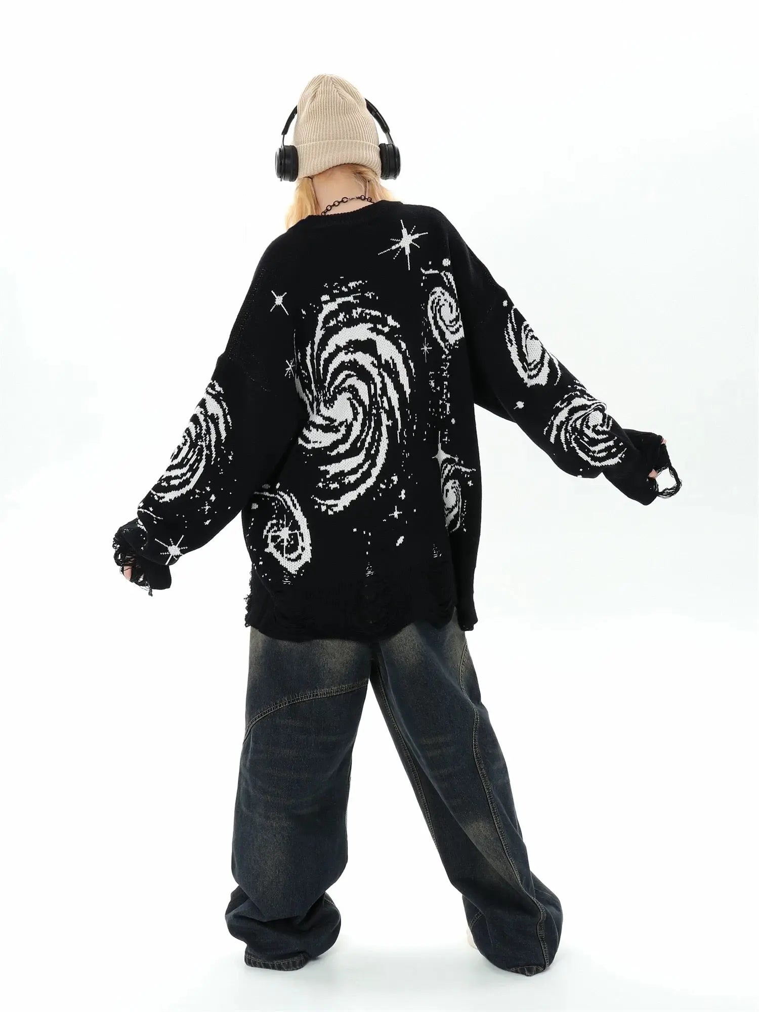 'Whimsy' Dark Galaxy Oversized Unisex Sweater AlielNosirrah