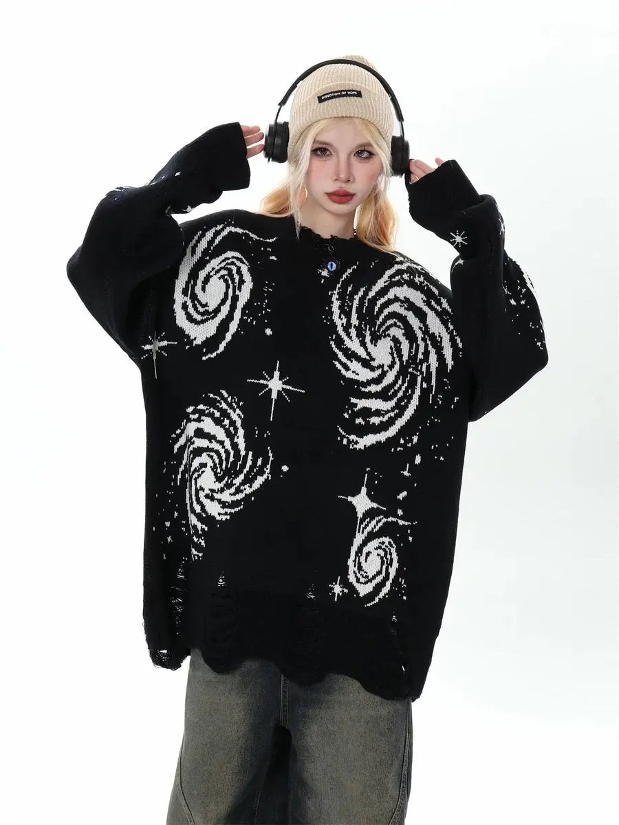 'Whimsy' Dark Galaxy Oversized Unisex Sweater AlielNosirrah