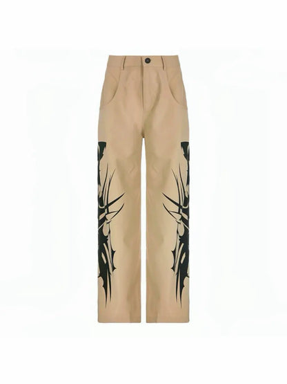 'Wild Flame' Streetstyle Sprayed Ink Cargo Pants AlielNosirrah