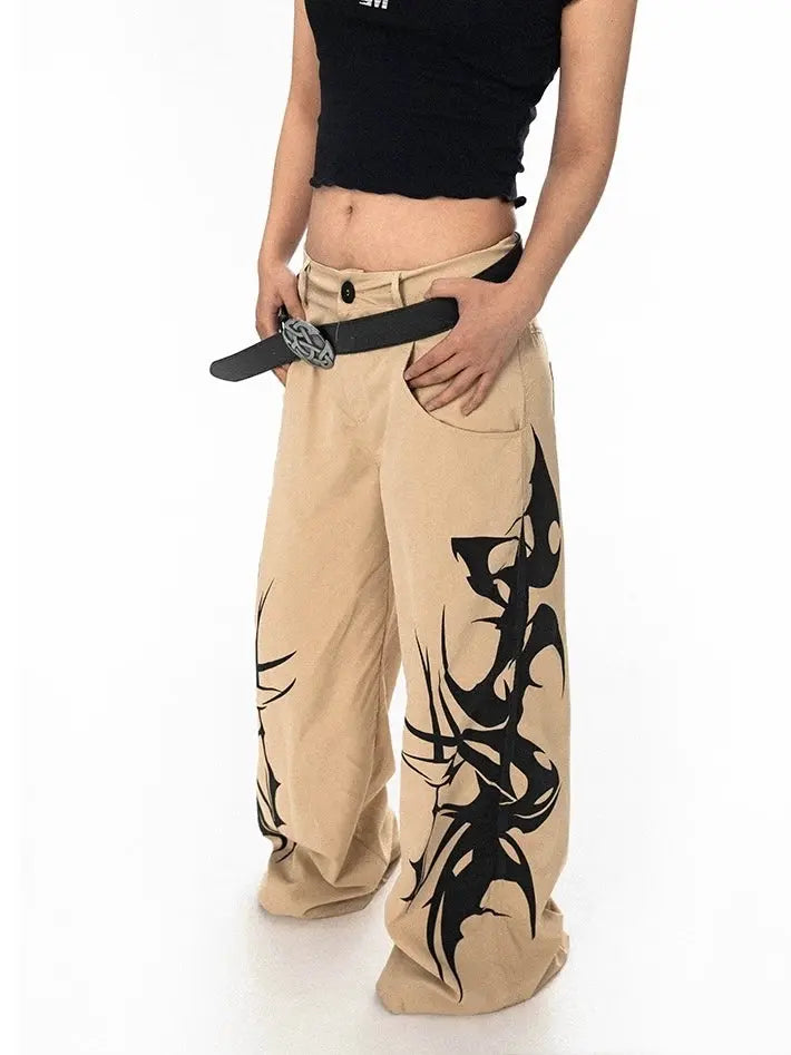 'Wild Flame' Streetstyle Sprayed Ink Cargo Pants AlielNosirrah