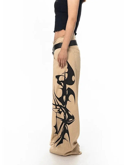 'Wild Flame' Streetstyle Sprayed Ink Cargo Pants AlielNosirrah