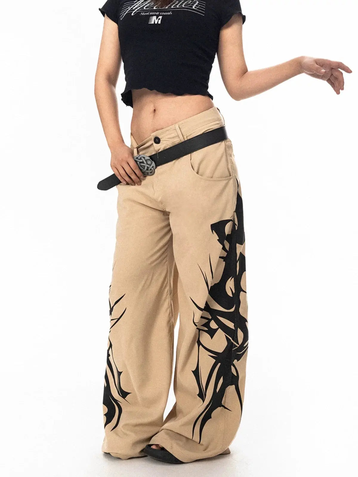 'Wild Flame' Streetstyle Sprayed Ink Cargo Pants AlielNosirrah