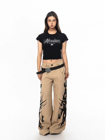 'Wild Flame' Streetstyle Sprayed Ink Cargo Pants AlielNosirrah