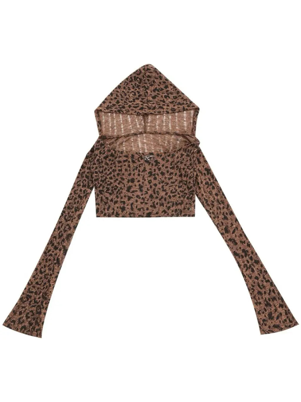 'Wild Nature' Y2k Cheetah Prints Slim Hooded Top AlielNosirrah