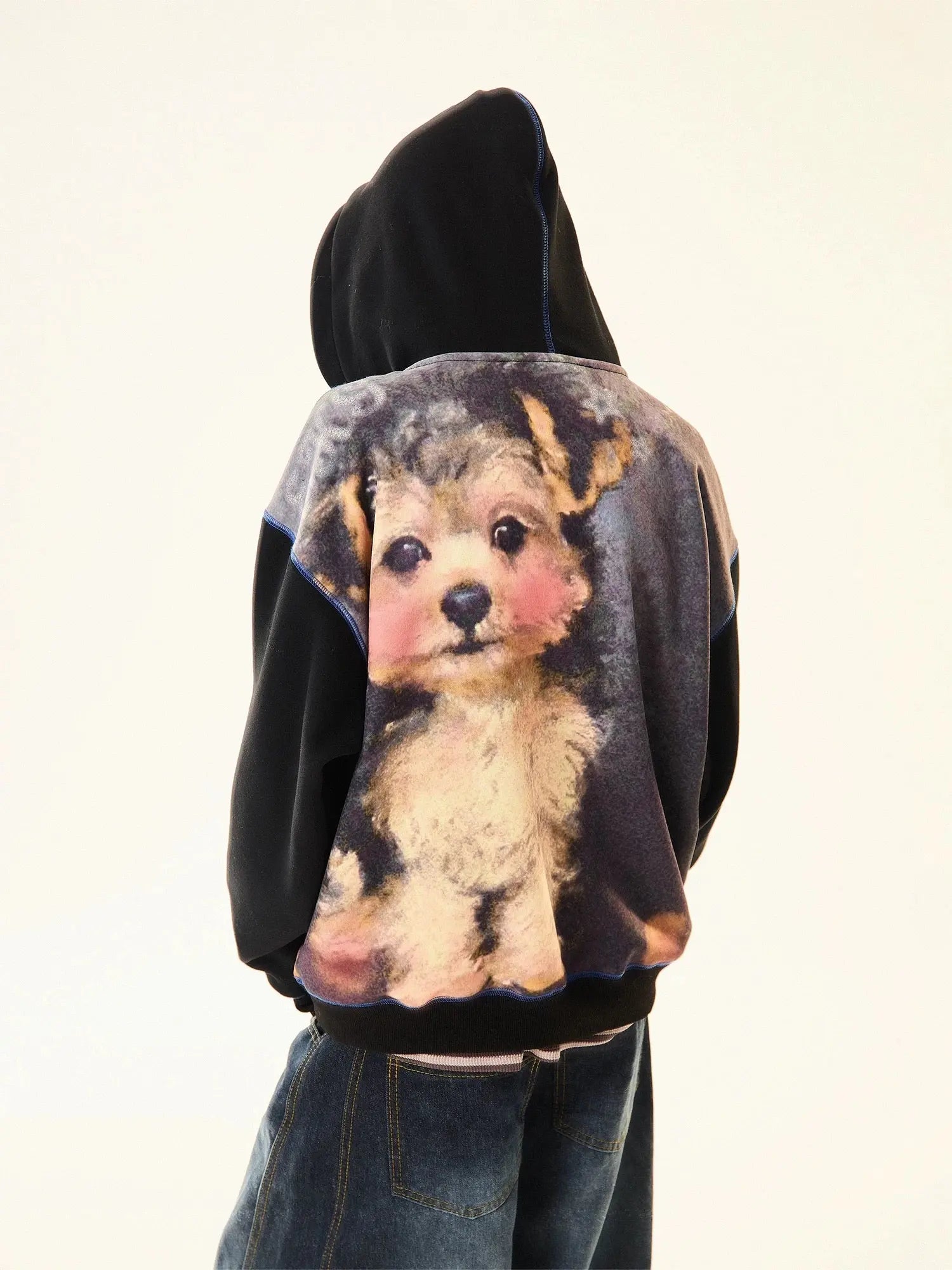 'Woof' Kawaii Streetwear Puppy Portrait Hoodie Jacket AlielNosirrah