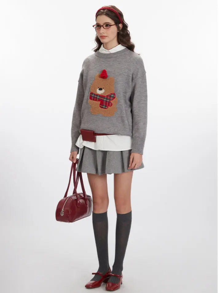 'love U' Kawaii Rhombus Holiday  Christmas Bear Winnie Sweater AlielNosirrah